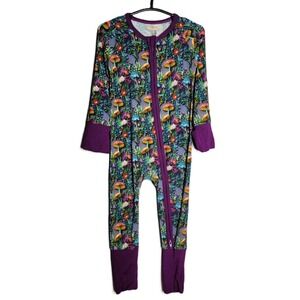 Day & Night Bamboo 3D Mushrooms Zippy Pajamas 6-12 Months Girly Cottagecore
